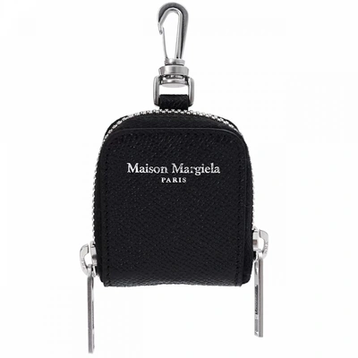 Maison Margiela Leather Airpods Case In Black