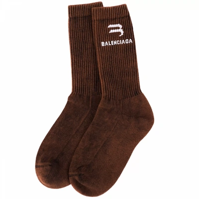 Balenciaga Brown Logo Socks