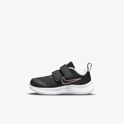 Nike Star Runner 3 Baby/toddler Shoes In Black/black/dark Smoke Grey/pink Foam