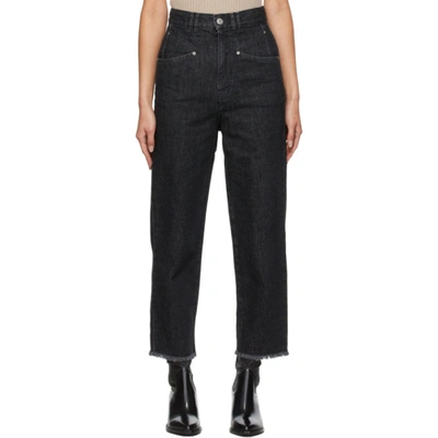 Isabel Marant Dilalu Wide-leg Cropped Jeans In Black