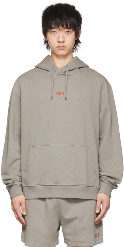 424 Embroidered-logo Pullover Hoodie In Grey