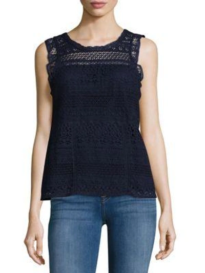 Joie Lupe Lace Top In Dark Navy