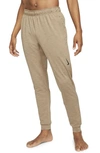 Nike Pocket Yoga Pants In Khaki/ Brown Kelp