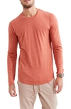 Goodlife Tri-blend Long Sleeve Scallop Crew T-shirt In Clay