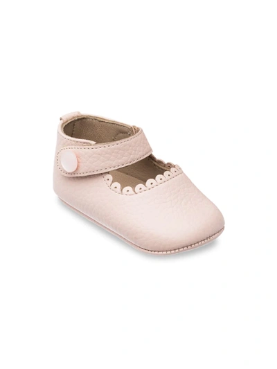 Elephantito Women's Baby's Scallop Leather Mary Jane Flats In Pink
