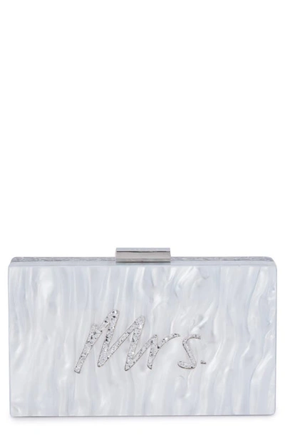 Olga Berg Mrs. Glitter Acrylic Pod Bag In Silver