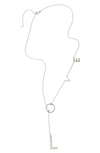 Adornia Love Lariat Necklace In Silver