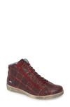 Cloud Aika High Top Sneaker In Bordeaux Chess Leather