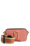 Marc Jacobs The Snapshot Leather Crossbody Bag In Light Mahogany Multi