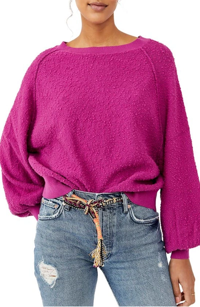 Free People Found My Friend Boucle Pullover In Wild Aster ModeSens