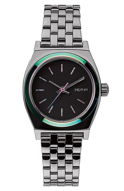Nixon 'the Small Time Teller' Bracelet Watch, 26mm In All Black / Rose Gold