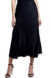 L Agence Clarisa Bias Cut Satin Skirt In Black