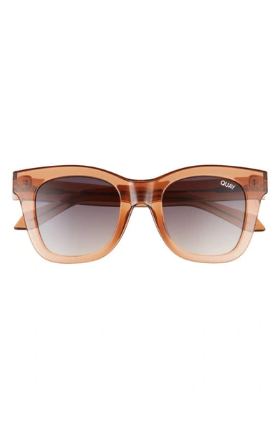 Quay After Hours 50mm Square Sunglasses In Crystal Caramel/ Smk To Taupe