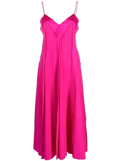 Mm6 Maison Margiela Flared Midi Dress In Fucsia