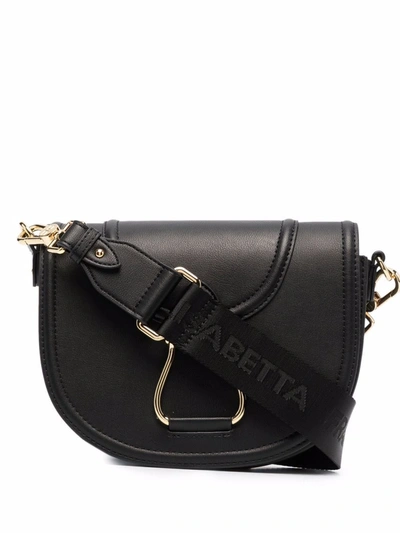 Elisabetta Franchi Logo-print Strap Shoulder Bag In Black