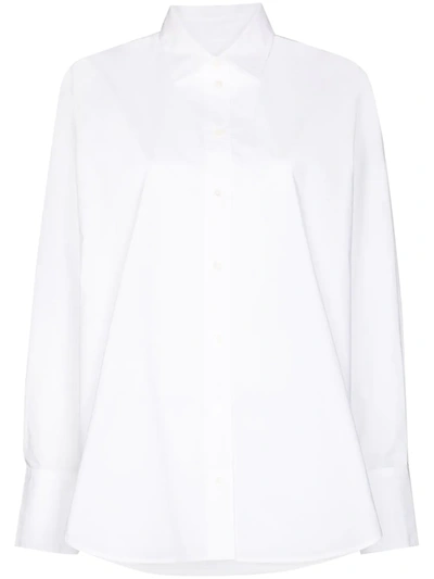 Frame Long-sleeve Oversized Shirt In Weiss