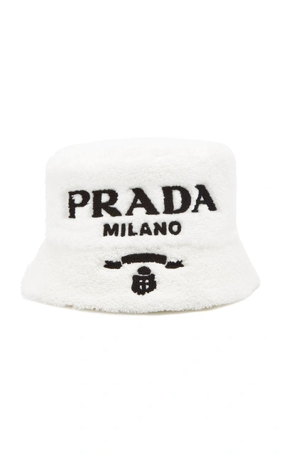 Prada Women's Terry Bucket Hat In White