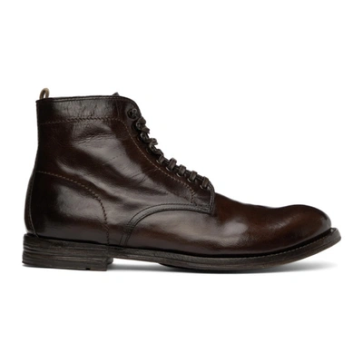 Officine Creative Brown Anatomia 13 Boots In D211 T.moro 9