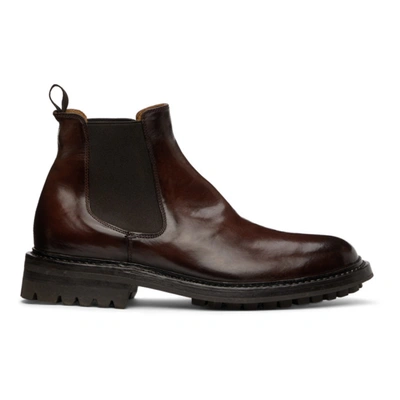 Officine Creative Burgundy Sheffield 3 Chelsea Boots In Brown