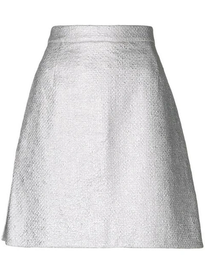Carven Metallic Skirt With Cotton