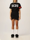 Gcds T-shirt Dress With Logo Print In Black