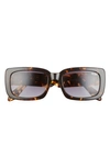 Quay Yada Yada 47mm Rectangle Sunglasses In Caramel,brown