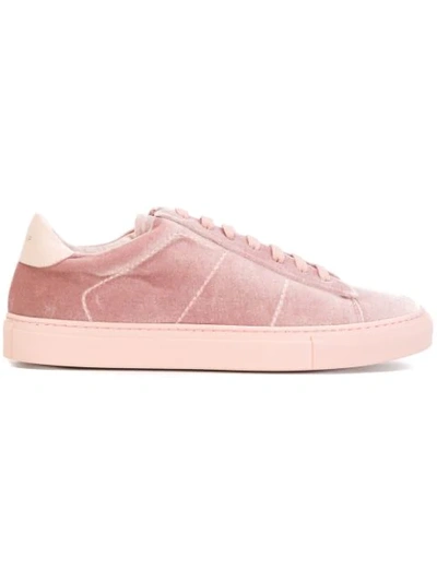 Dondup Leather-velvet Pink Woman Sneakers In 519