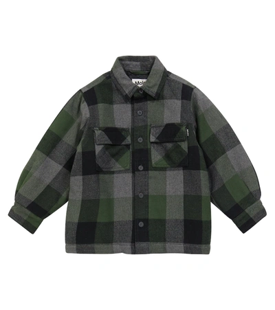Molo Kids' Boys' Hayes Padded Shirt In Brushed Plaid In Black