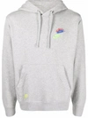Nike Essentials+ Embroidered Hoodie In Grau
