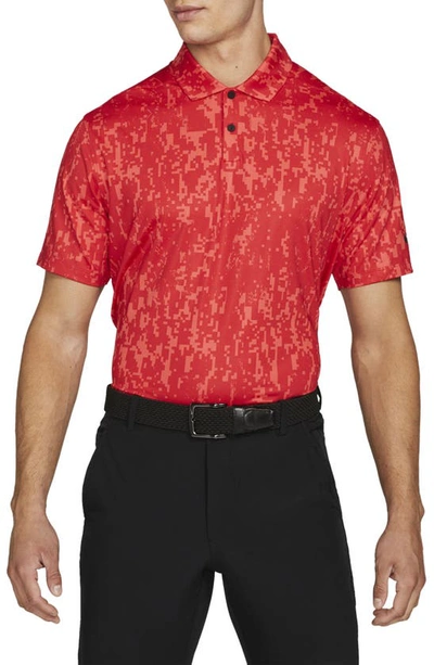 Nike Dri-fit Vapor Golf Polo In Track Red/ Black