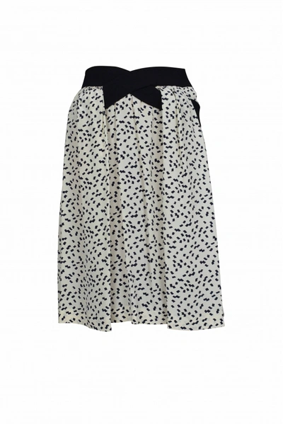 Balenciaga Luxury Skirt For Women    White Skirt With Black Patterns