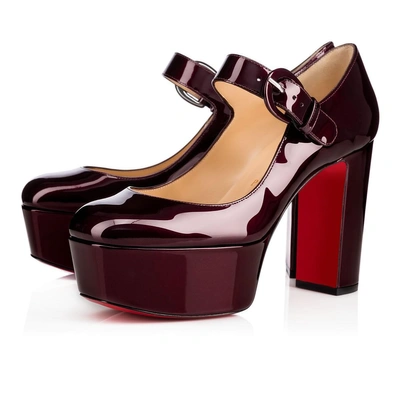 Christian Louboutin Mj Goes High 110 Patent Platform Pump In Red