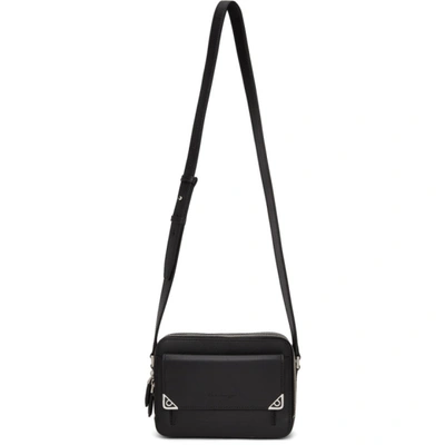 Ferragamo Black Leather Messenger Bag In 002 Nero