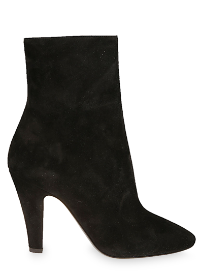 Saint Laurent 68 Suede Ankle Boots In Nero