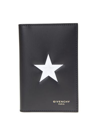 Givenchy Star Print Black Leather Wallet | ModeSens