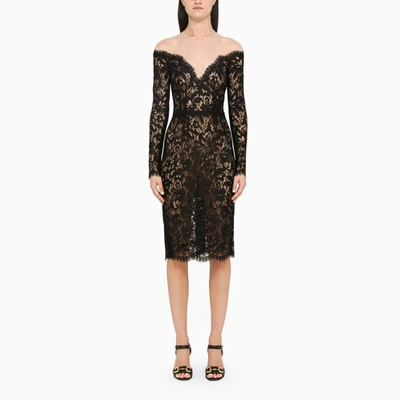 Dolce & Gabbana Black Semi-sheer Lace Dress