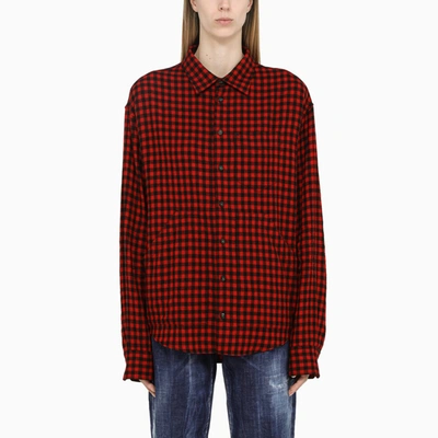 Dsquared2 Red/black Checked Shirt In ["black"/ "multicolor"/ "red"]