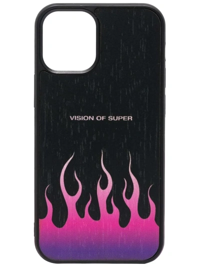 Vision Of Super Black Iphone 11 Case With Gradient Purple Flames In Schwarz