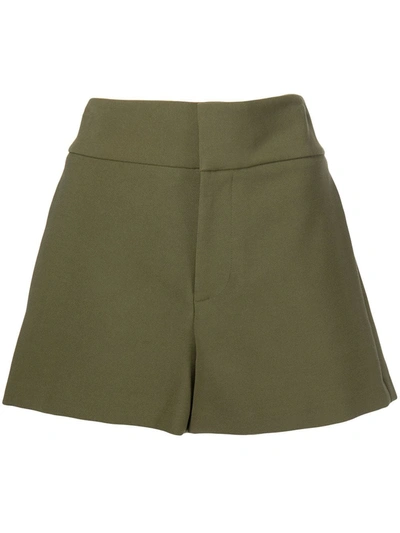 Alice And Olivia Cady High-waisted Shorts In Olive