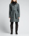 Rains Belted Jacket With Large Pockets In Slate