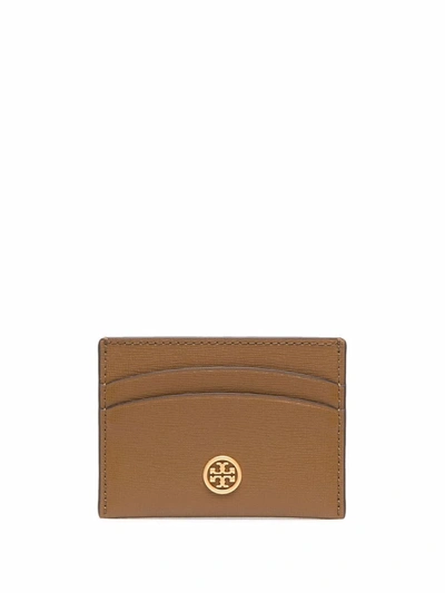 Tory Burch Credit Card Holder With Logo Pin In Brown