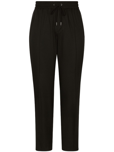 Dolce & Gabbana Multi-logo Track Pants In Black