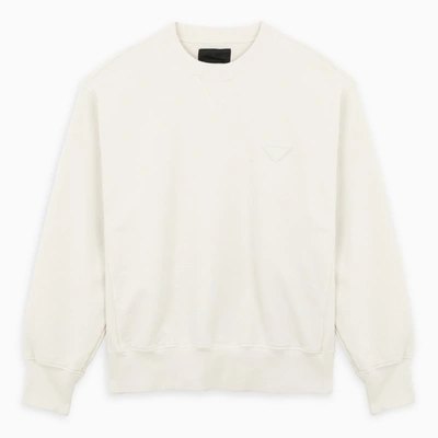 Prada Off-white Triangle-embroidery Sweatshirt