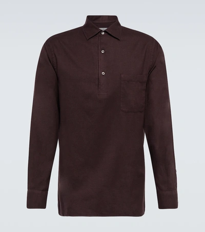 Loro Piana Andre Ginestra Dyed Cotton Polo Shirt In Dark Bordeaux