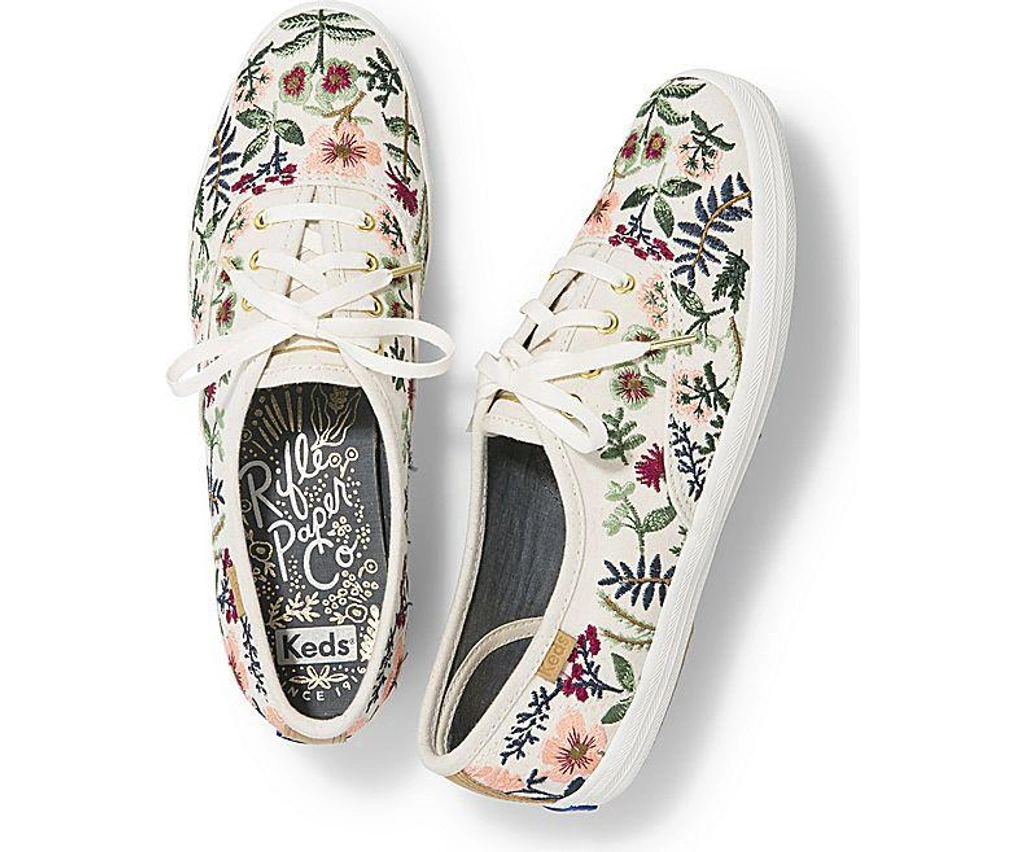 Keds X Rifle Paper Champion Herb Garden In Natural Multi