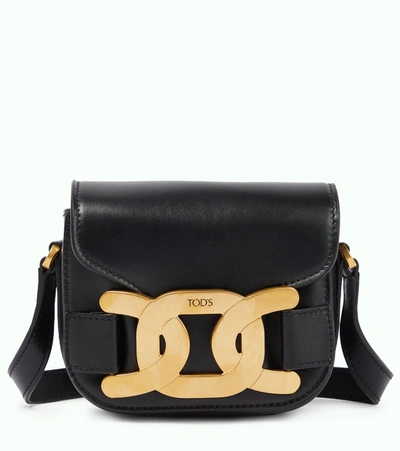 Tod's Black Leather Crossbody Bag With Metal Buckle Tods Woman In Nero