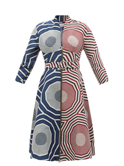 Charles Jeffrey Loverboy A-line Geometric-print Canvas Mini Dress In Blue