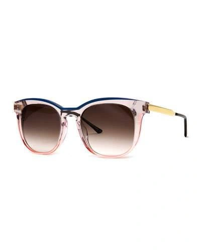 Thierry Lasry Pearly Two-tone Acetate/metal Square Sunglasses In Pink
