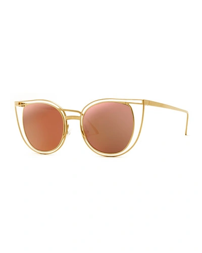 Thierry Lasry Eventually Metal Cat-eye Sunglasses In Gold
