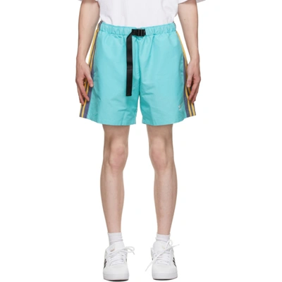 Adidas X Human Made Blue Wind Shorts In Light Aqua/st Fade G